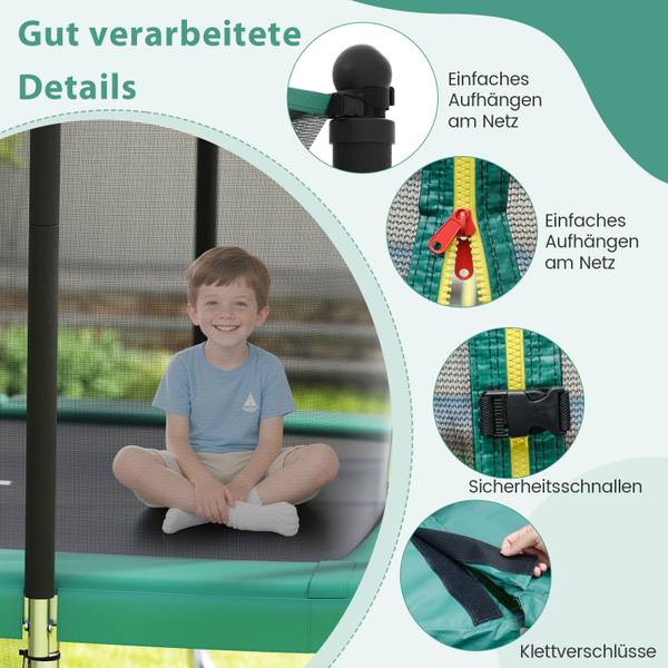 Trampolin FI32367SZ+DE Grün - Metall - 250 x 270 x 317 cm