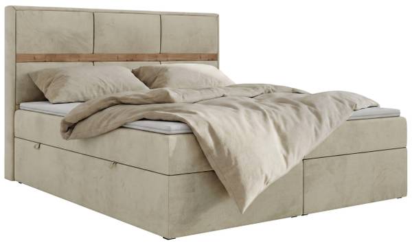 Boxspringbett ORVO Beige - Breite: 140 cm - H4