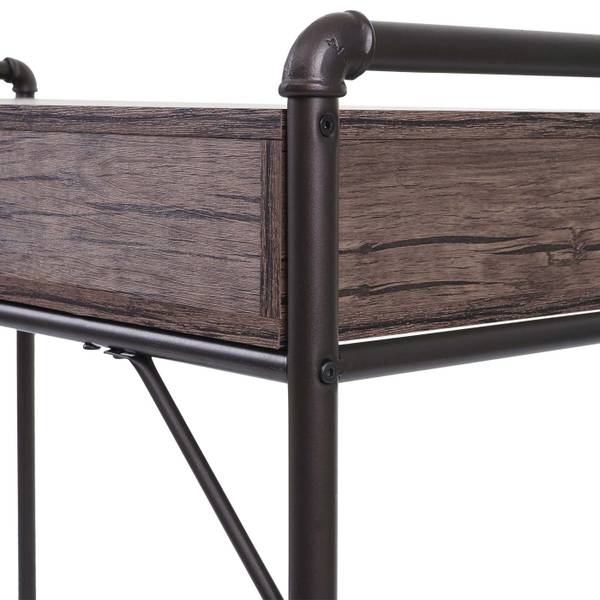 Schreibtisch F58 Braun - Holzwerkstoff - Metall - 117 x 75 x 61 cm