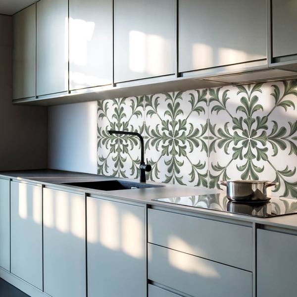 Fliesen Flora Kachel 4er Set 50 x 50 cm