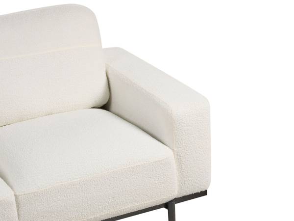 Driezitsbank SOVIK zwart - wit - natuurvezel - 215 x 72 x 87 cm