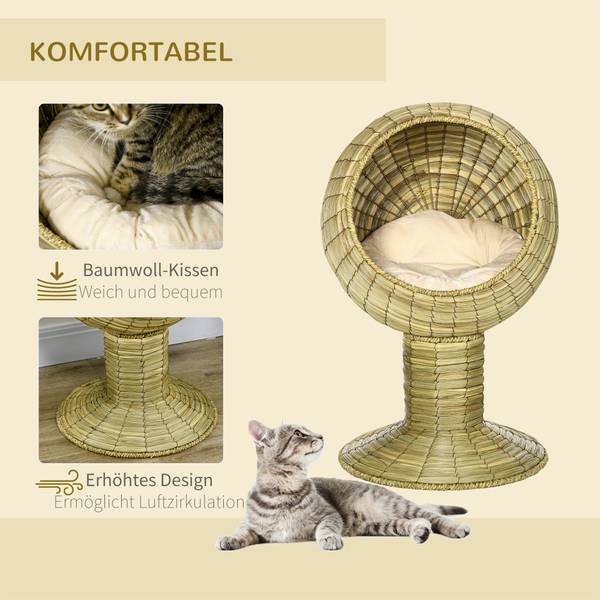 Katzenhaus D30-106V00YL Gelb - Textil - 105 x 182 x 105 cm