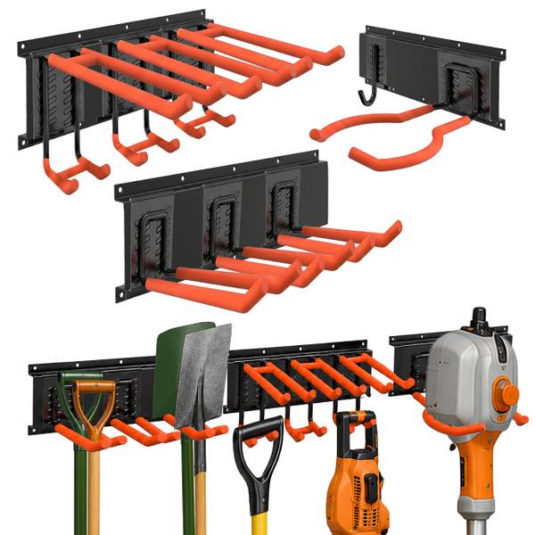 8-tlg. Wandhaken Set Schwarz - Orange