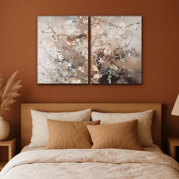 LEINWANDBILD Mandelblüte 2er Set 100 x 70 cm