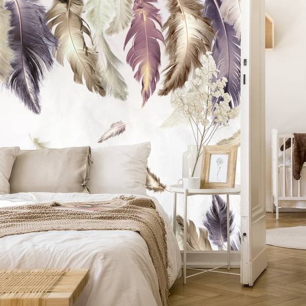 Fototapete bunte FEDERN Abstraktion 405 x 270 x 270 cm