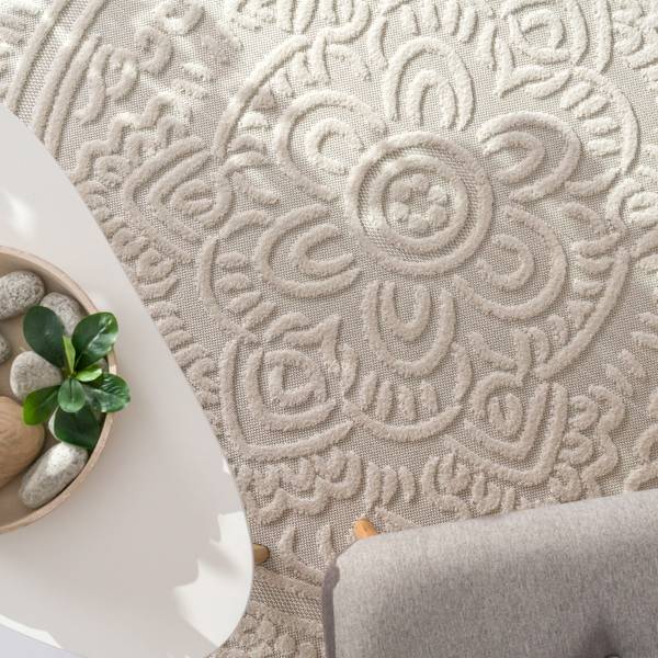 OUTDOORTEPPICH 200/200 cm Cotton 232 Weiß - Textil - 200 x 200 cm