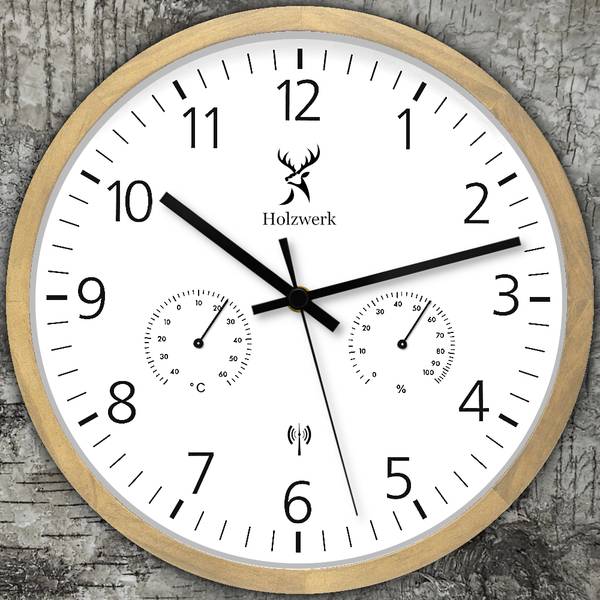 Funk-Wanduhr MEERSBURG Beige - Weiß