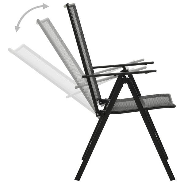 Chaise pliable 310153 (lot de 4) Gris - Acier - 94 x 106 x 57 cm