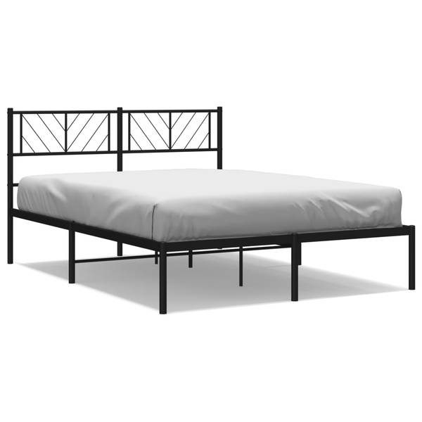 Bettgestell mit Kopfteil X267 Schwarz - Metall - 142 x 90 x 196 cm