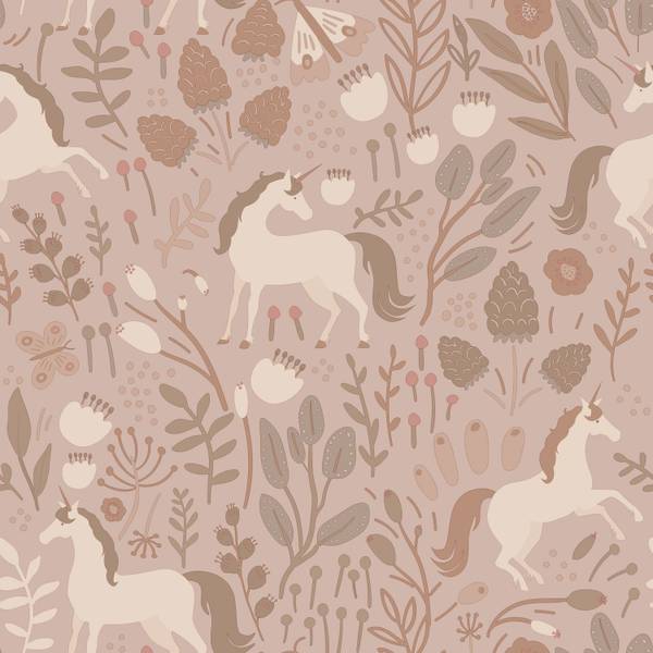 papier peint licornes 7459 Rose foncé - Polaire - 53 x 1005 x 53 cm