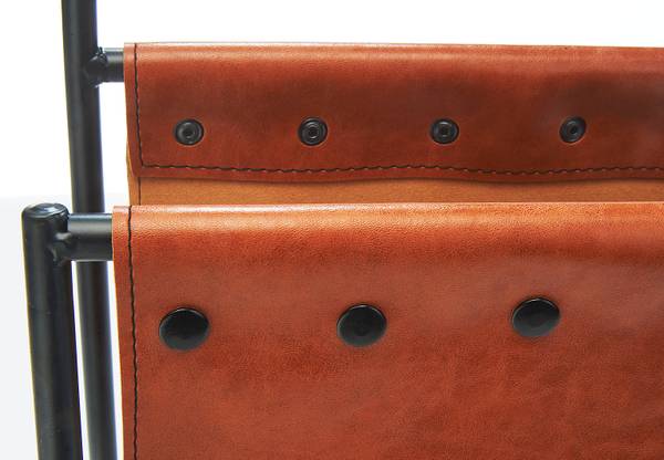 Zeitungsständer LEATHERMETAL39 Braun - Echtleder - 21 x 40 x 39 cm
