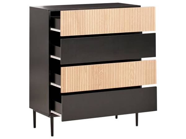 Commode BLYTHE zwart - bruin - plaatmateriaal op houtbasis - 80 x 95 x 40 cm