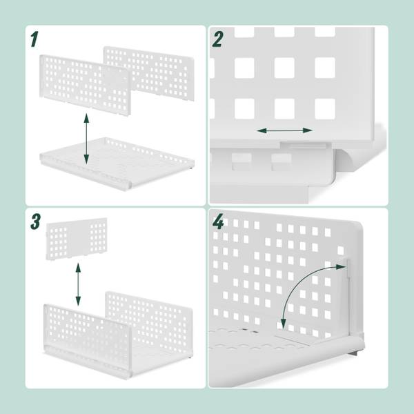 Schrank Organizer im 3er Set Weiß - Höhe: 13 cm