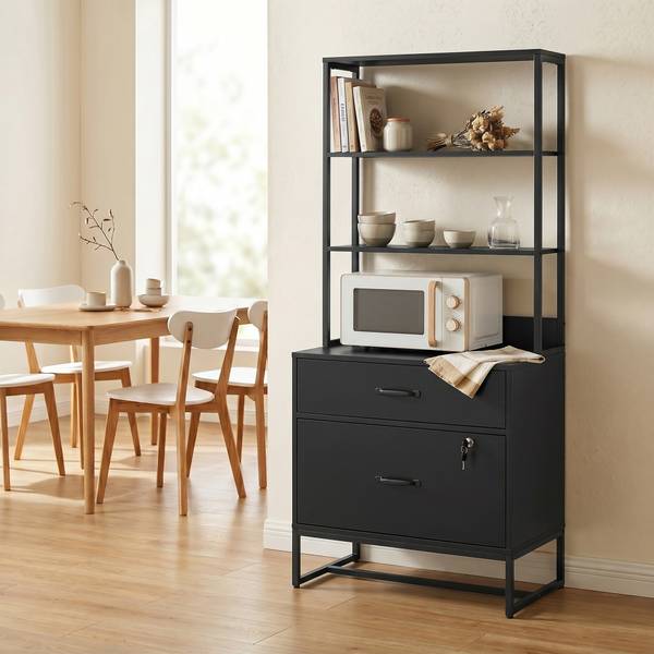 Aktenschrank 924-145V90BK Schwarz - Aluminium - 70 x 157 x 40 cm