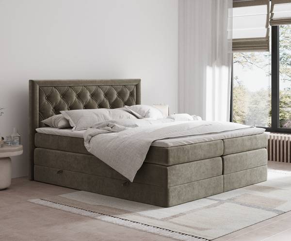 Boxspringbett Aurelia Taupe - Liegefläche Breite: 160 cm