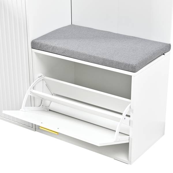 Kledingkastset LucyDiana wit - plaatmateriaal op houtbasis - 36 x 180 x 150 cm