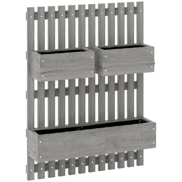 Hochbeet 845-796V00GY Grau - Massivholz - 16 x 80 x 60 cm