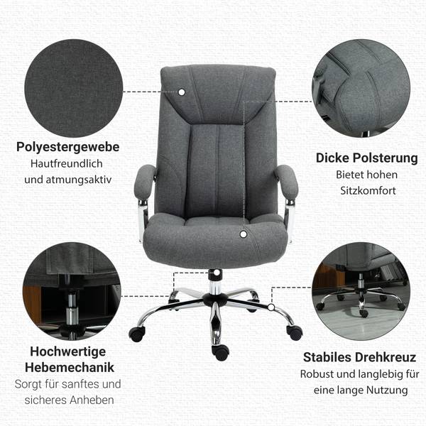 Bürostuhl 921-472V80GY Grau - Textil - 78 x 118 x 65 cm