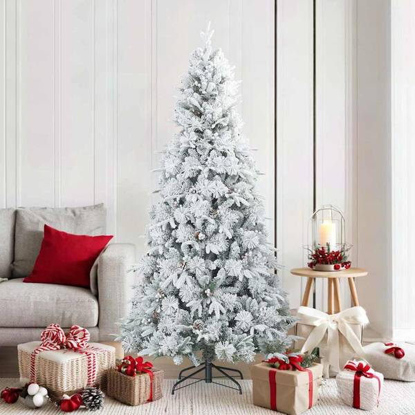 Sapin de Noël artificiel 42019308 Blanc - PVC - 90 x 180 x 90 cm