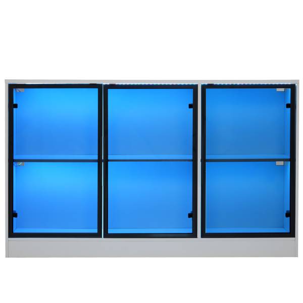 Vitrinekast BAGLA25 Ⅱ wit - plaatmateriaal op houtbasis - 120 x 30 x 120 cm