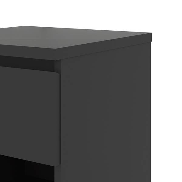 Nachtkastje Nada zwart glas - hoogglans zwart