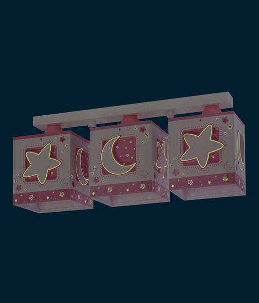 Kinder Deckenleuchte Luna Pink - Kunststoff - 14 x 21 x 50 cm