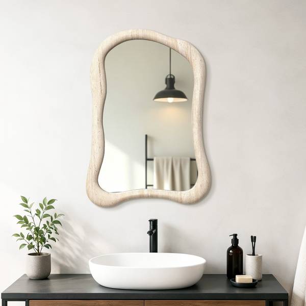 Wandspiegel HTA0399 Beige - Holzwerkstoff - Glas - 50 x 4 x 71 cm