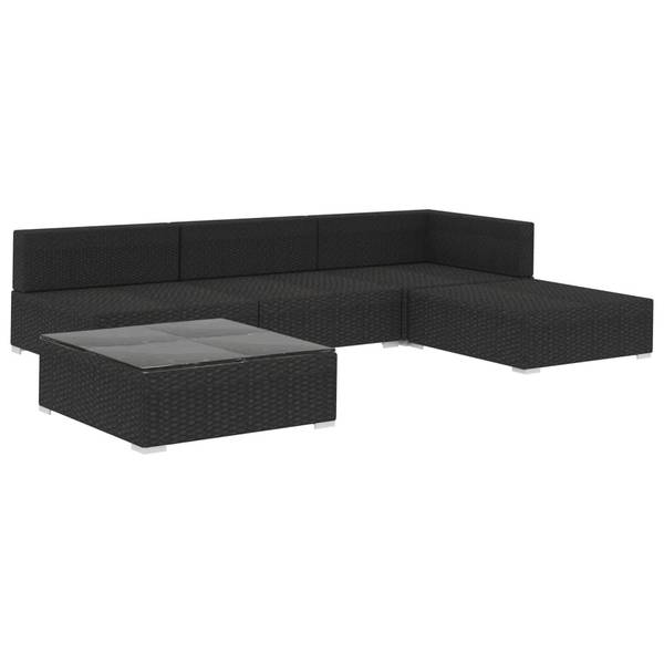 Garten-Lounge-Set 299662 (5-teilig) Schwarz - Polyester - 74 x 26 x 74 cm