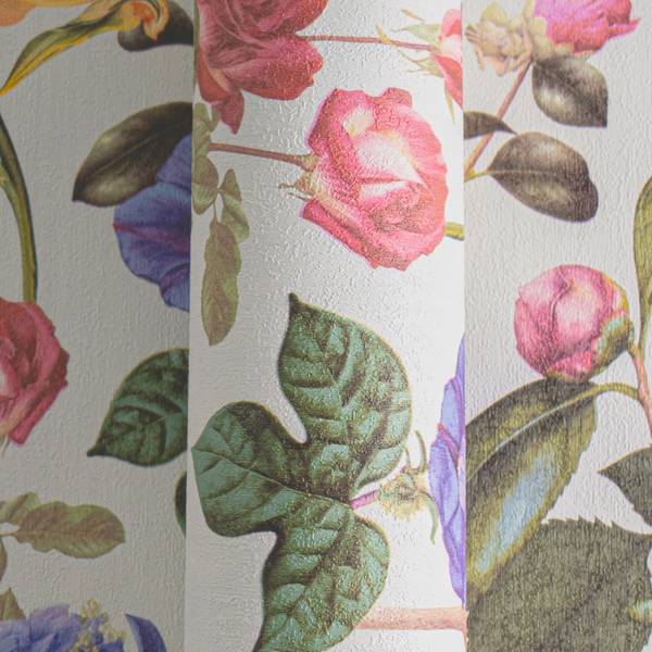 Selbstklebende Tapete Flowers Beige - Fleece - Vinyl - 52 x 250 x 1 cm