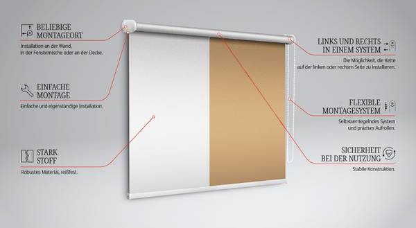 Verdunkelungsrollo ARENA 60 x 140 cm