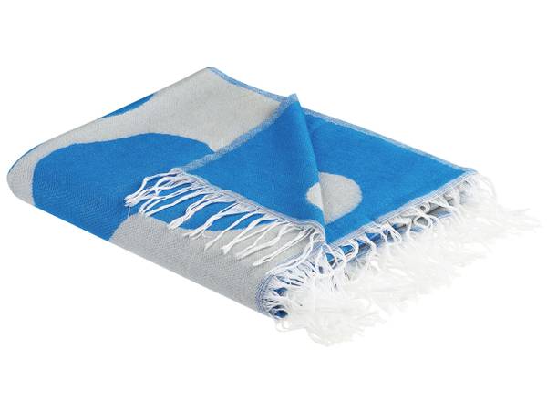 Couverture KIHUN Bleu - Gris - Textile - 130 x 1 x 170 cm