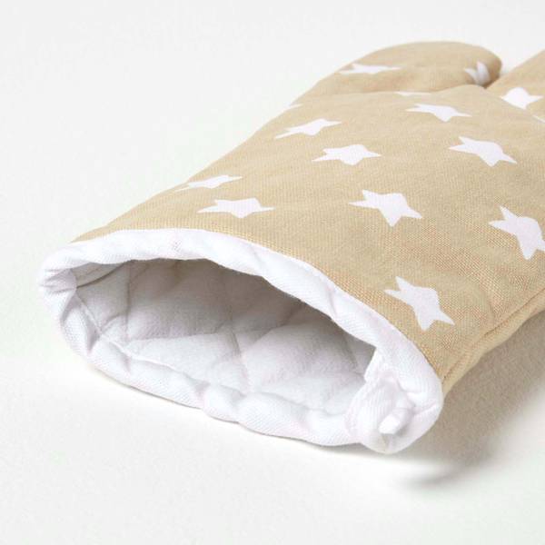 Ofenhandschuh Sterne Beige
