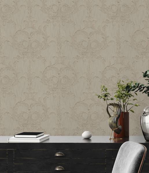 Vliestapete gestreift Streifen Tapete Beige - Braun - Fleece - 53 x 1006 x 1 cm