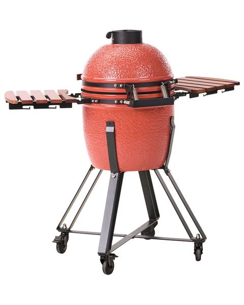 Gril à charbon de bois KAMADO Noir - Marron - Rouge