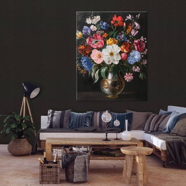 Wandbild Blumen Schlafzimmer Modern 80 x 120 x 3 cm