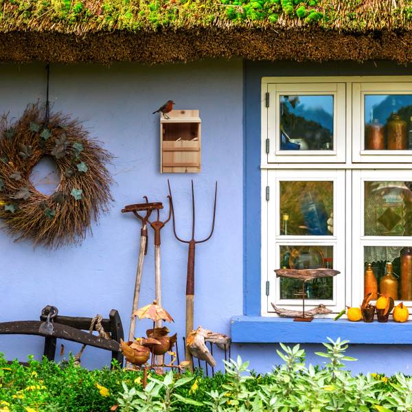Nestkast roodborstje bouwpakket bruin - plaatmateriaal op houtbasis - 22 x 36 x 21 cm