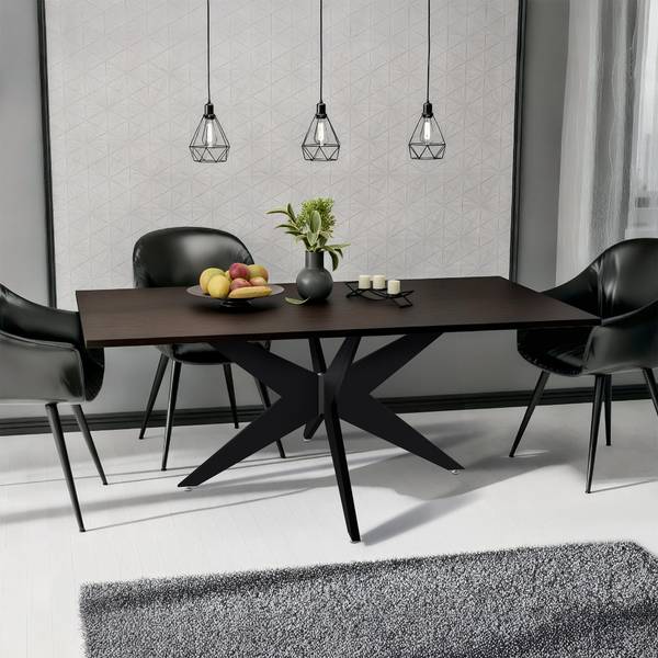 pieds de table Delmont Noir - Métal - 130 x 74 x 130 cm