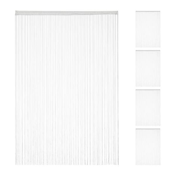 5 x Fadenvorhang weiß 145x245 cm Breite: 145 cm