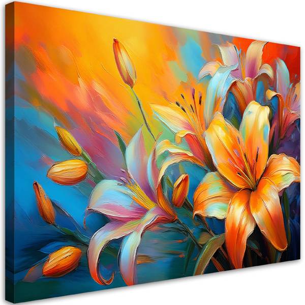 Canvas schilderij Lelies 100 x 70 cm