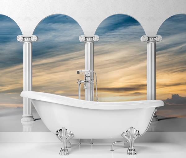 Fototapete Sonnenuntergang Säulen 3D 200 x 140 cm