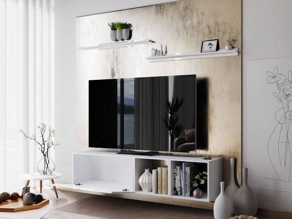 TV-Lowboard Boxing 17 Weiß - Holzwerkstoff - 180 x 40 x 38 cm