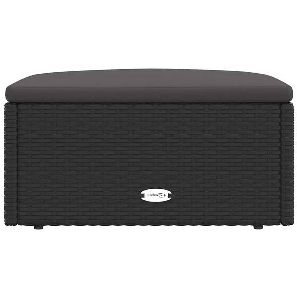 Gartenhocker 3030235-2 Schwarz - Polyrattan - 53 x 24 x 51 cm