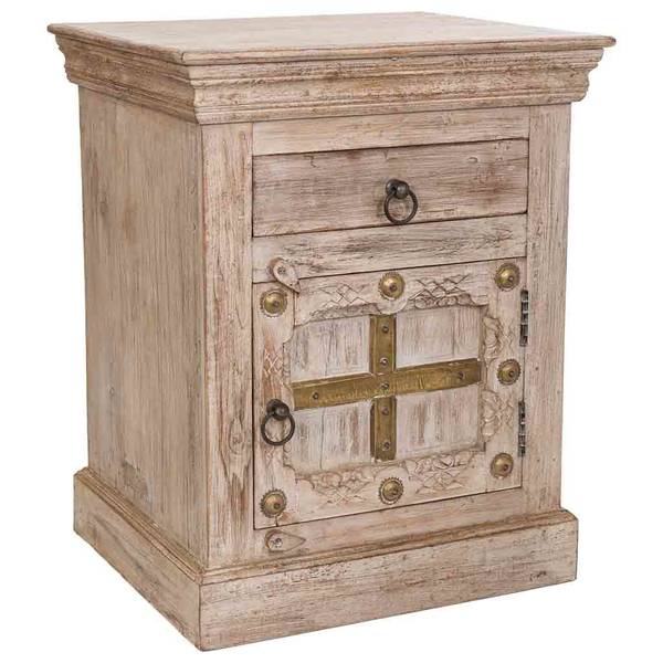 Beistelltisch 4523291904 Beige - Massivholz - 53 x 66 x 45 cm