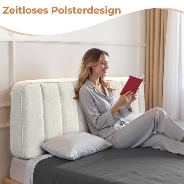 Kopfteil NORDIC Beige - Textil - 10 x 60 x 100 cm