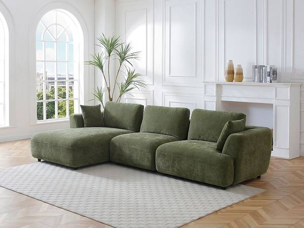 Sofa TINDRALO Grün - Textil - 167 x 76 x 303 cm
