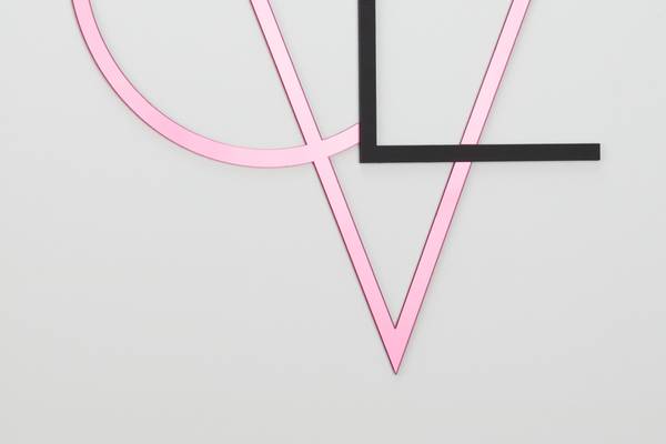 Image encadrée effet 3D Love Forme Noir - Rose foncé - Verre acrylique - 50 x 70 x 3 cm
