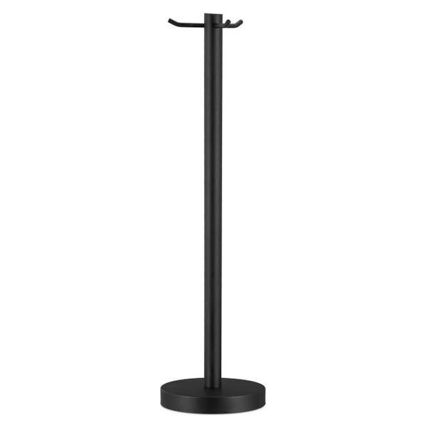 Kaminbesteck modern 4-teilig mit Ständer Schwarz - Silber - Stahl - 15 x 57 x 15 cm