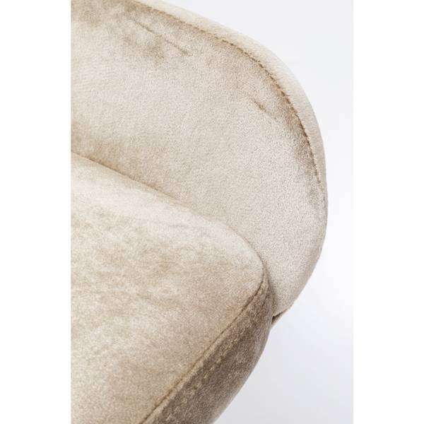 Chaise East Side velours beige 52cm Beige - Polyester - 59 x 88 x 51 cm