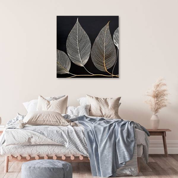 Wandbild Blätter 40 x 40 cm