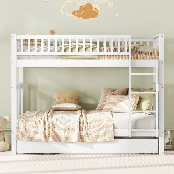 Stockbett K-1296 Weiß - Holzwerkstoff - 95 x 160 x 205 cm